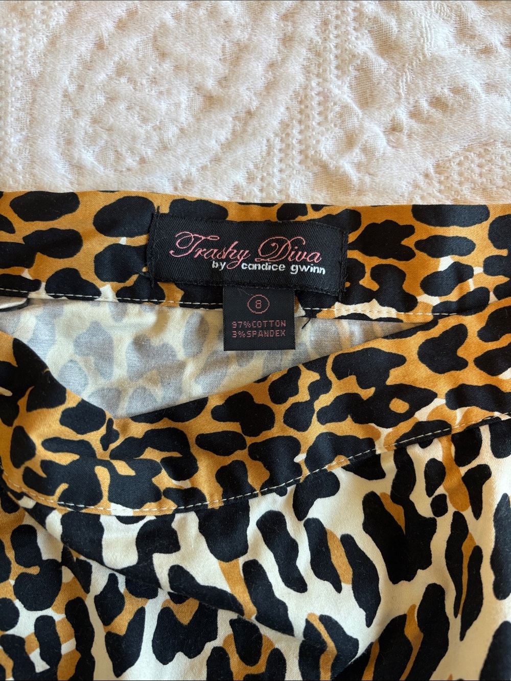 Trashy Diva Leopard Print Cotton Blend Pencil Skirt Size 8 - Picture 2 of 8